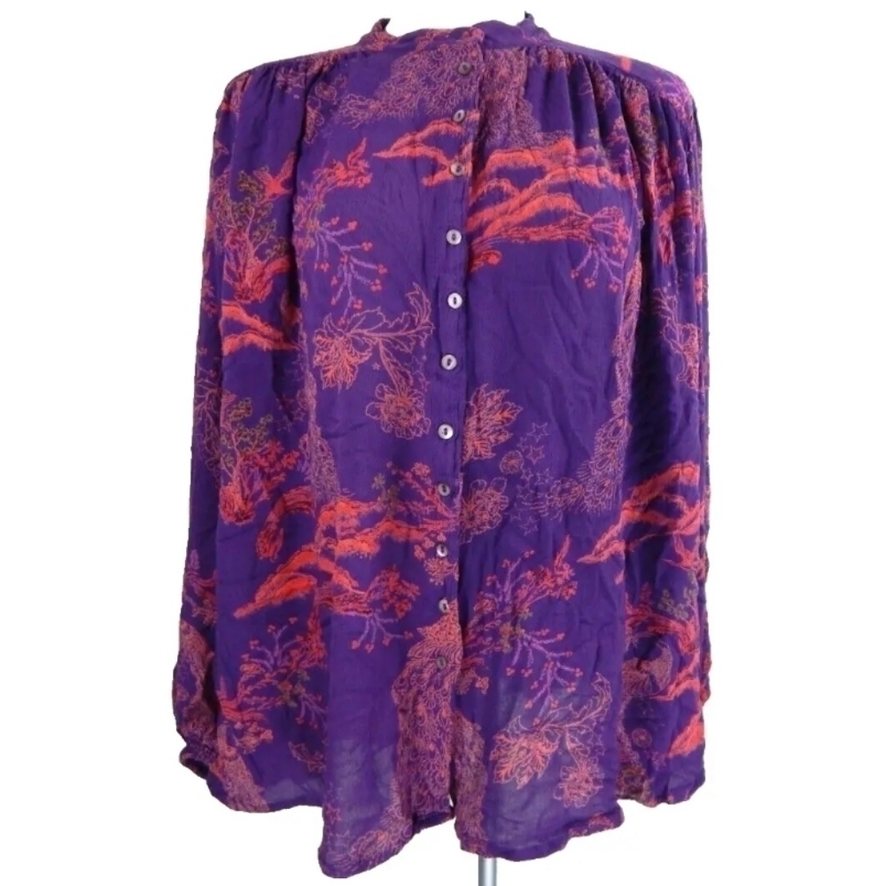 Free People Metallic Blooms Tunic Top - Picture 2 of 4